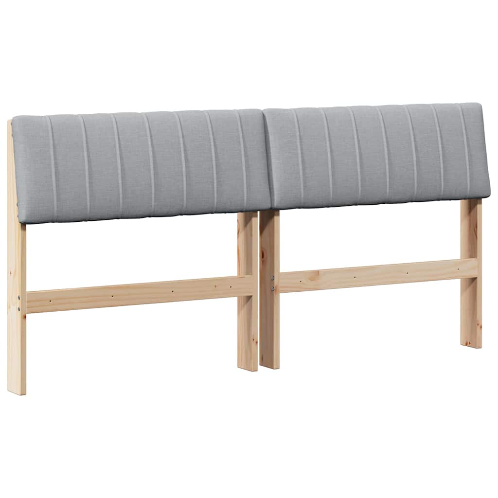 Gepolstertes Kopfteil Hellgrau 160 cm Massives Kiefernholz