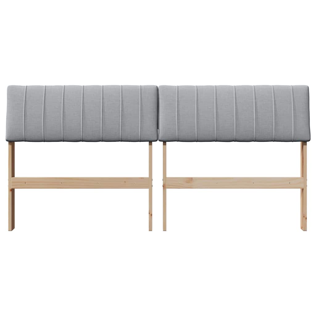 Gepolstertes Kopfteil Hellgrau 160 cm Massives Kiefernholz