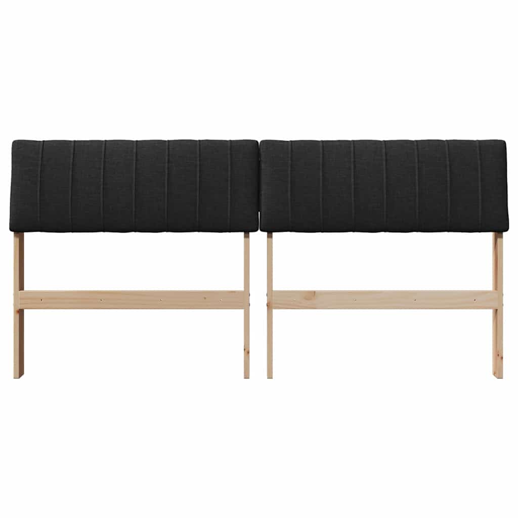 vidaXL Gepolstertes Kopfteil Schwarz 160 cm Massives Kiefernholz