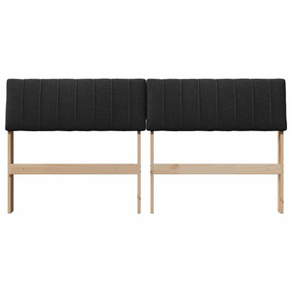 vidaXL Gepolstertes Kopfteil Schwarz 160 cm Massives Kiefernholz
