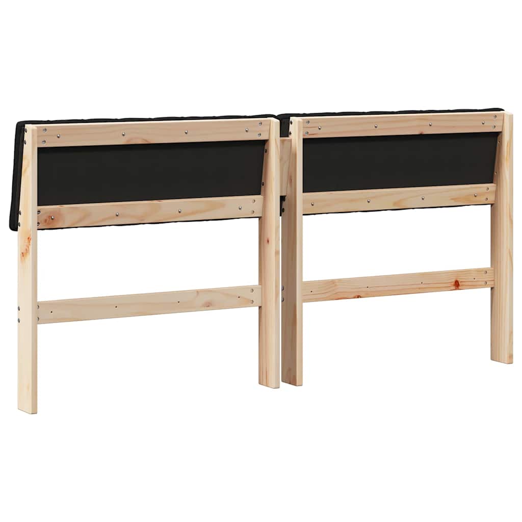 Gepolstertes Kopfteil Schwarz 150 cm Massives Kiefernholz