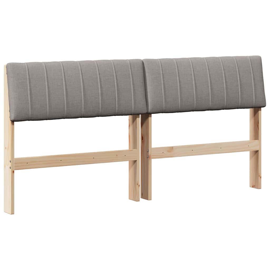 vidaXL Gepolstertes Kopfteil Taupe 150 cm Massives Kiefernholz