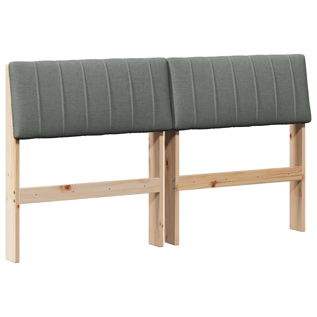 vidaXL Gepolstertes Kopfteil Dunkelgrau 140 cm Massives Kiefernholz