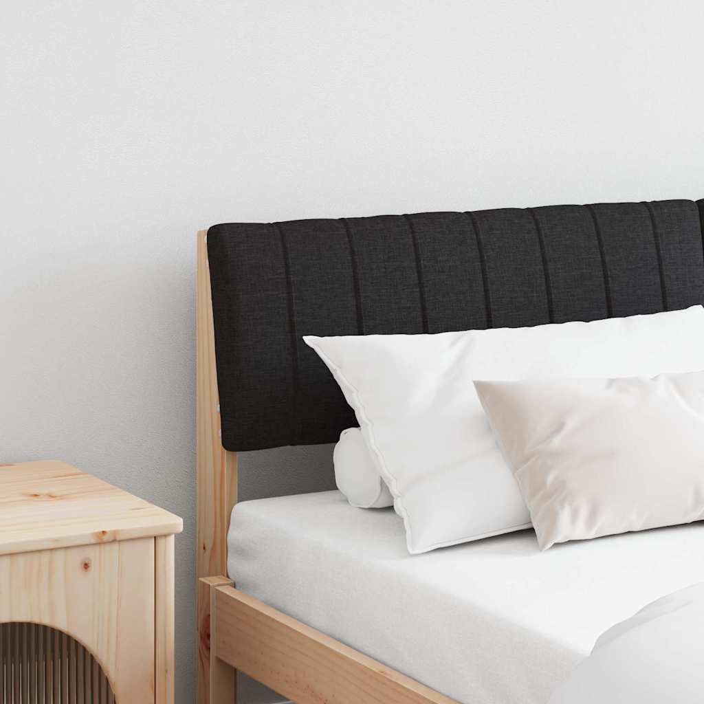Gepolstertes Kopfteil Schwarz 140 cm Massives Kiefernholz