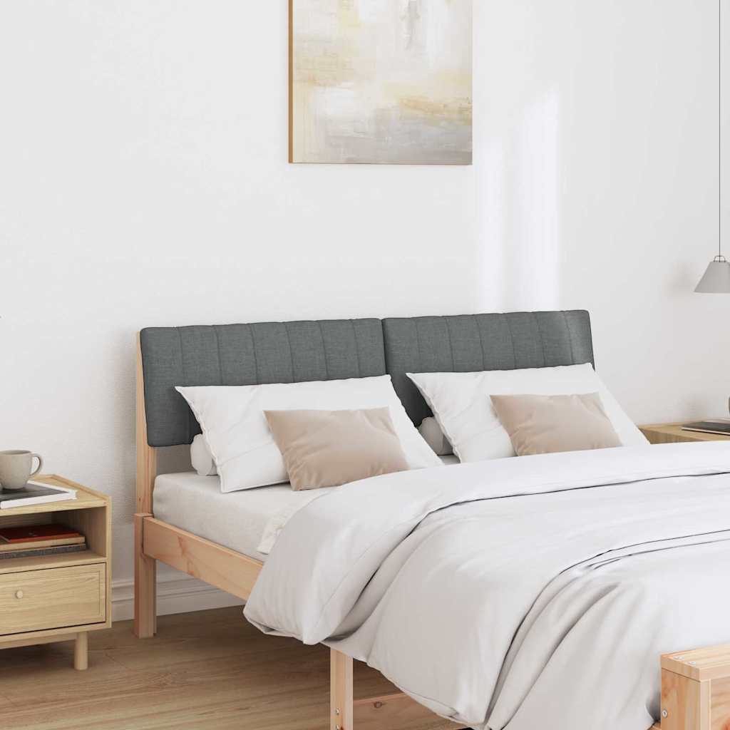 vidaXL Gepolstertes Kopfteil Dunkelgrau 135 cm Massives Kiefernholz