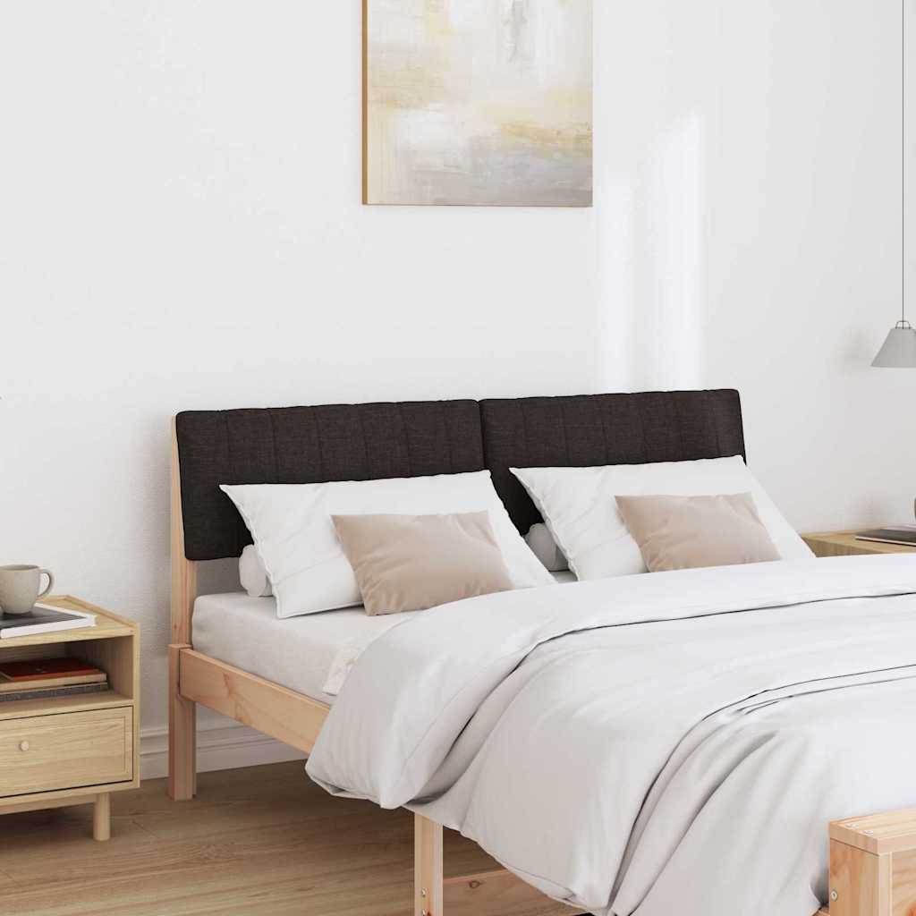 vidaXL Gepolstertes Kopfteil Schwarz 135 cm Massives Kiefernholz