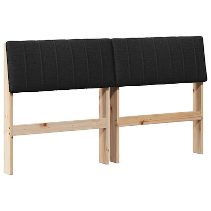 vidaXL Gepolstertes Kopfteil Schwarz 135 cm Massives Kiefernholz