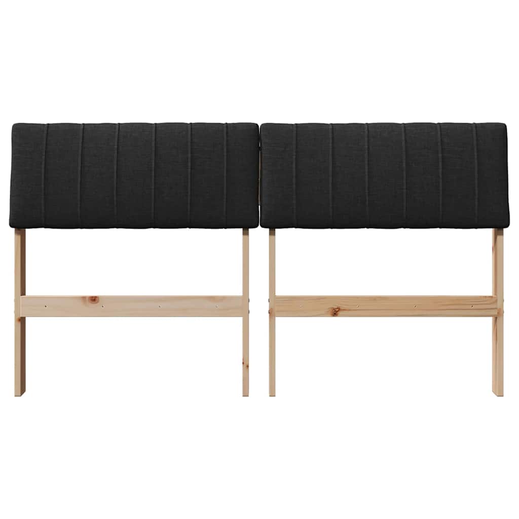 vidaXL Gepolstertes Kopfteil Schwarz 135 cm Massives Kiefernholz