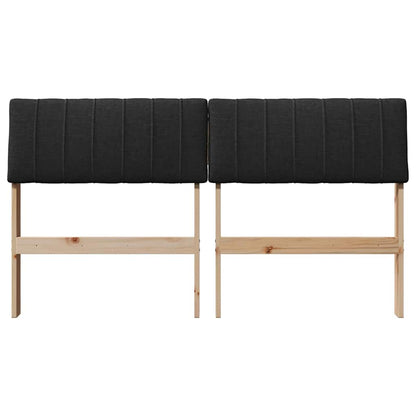 vidaXL Gepolstertes Kopfteil Schwarz 135 cm Massives Kiefernholz