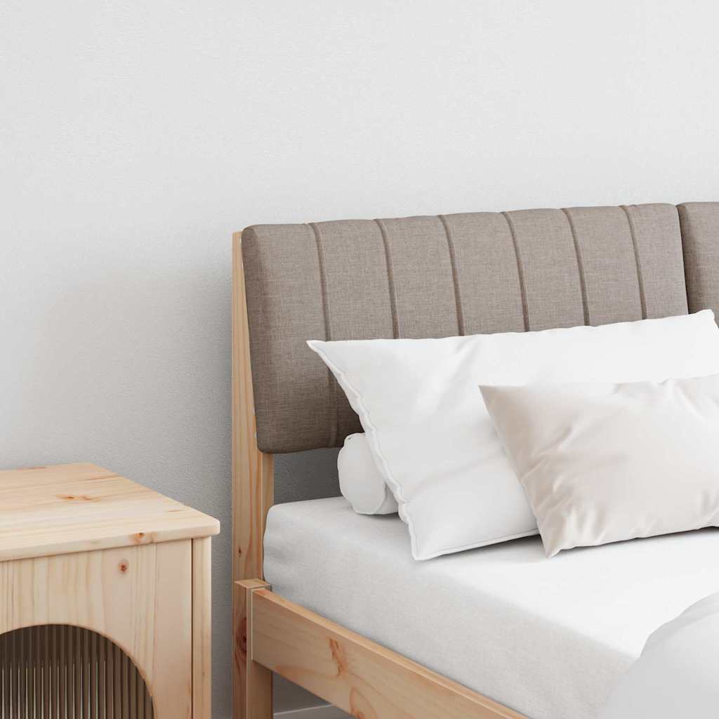 vidaXL Gepolstertes Kopfteil Taupe 135 cm Massives Kiefernholz