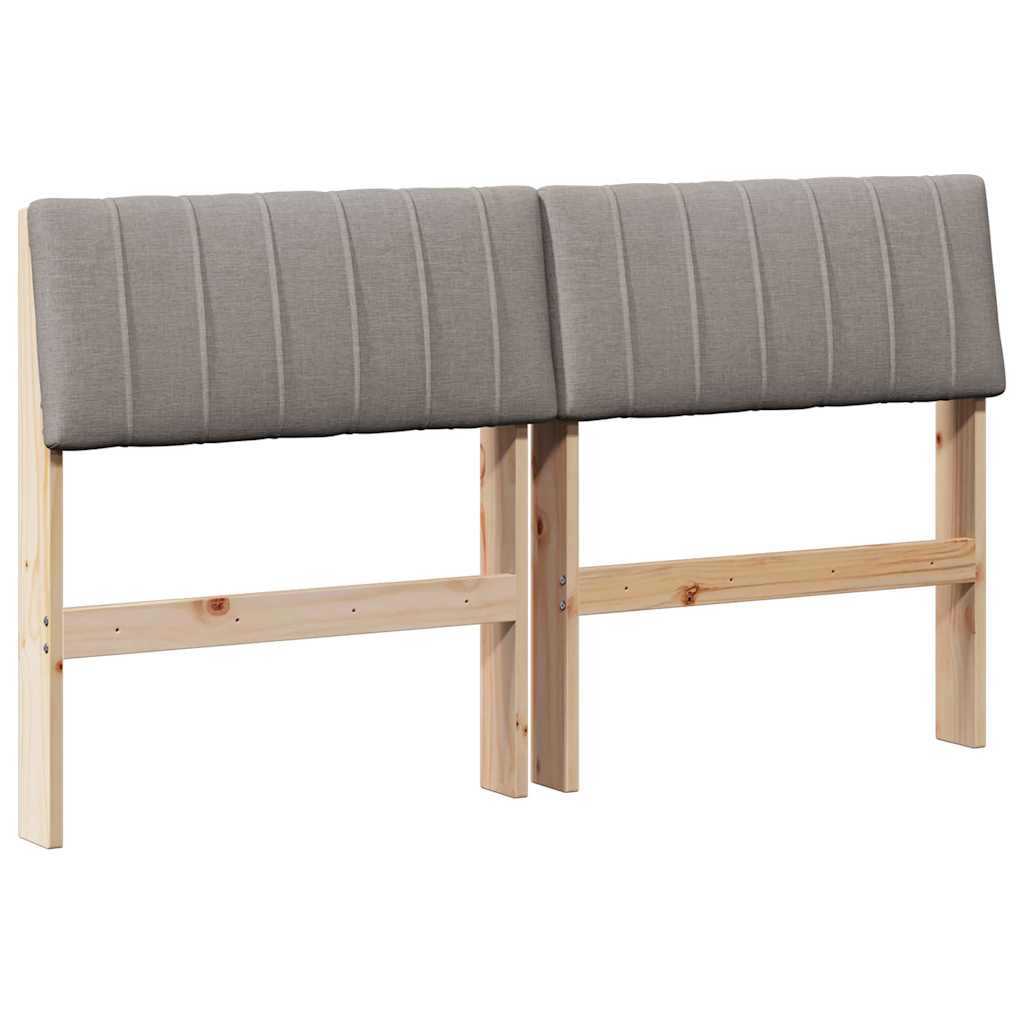 vidaXL Gepolstertes Kopfteil Taupe 135 cm Massives Kiefernholz