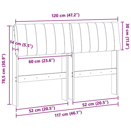Gepolstertes Kopfteil Dunkelgrau 120 cm Massives Kiefernholz