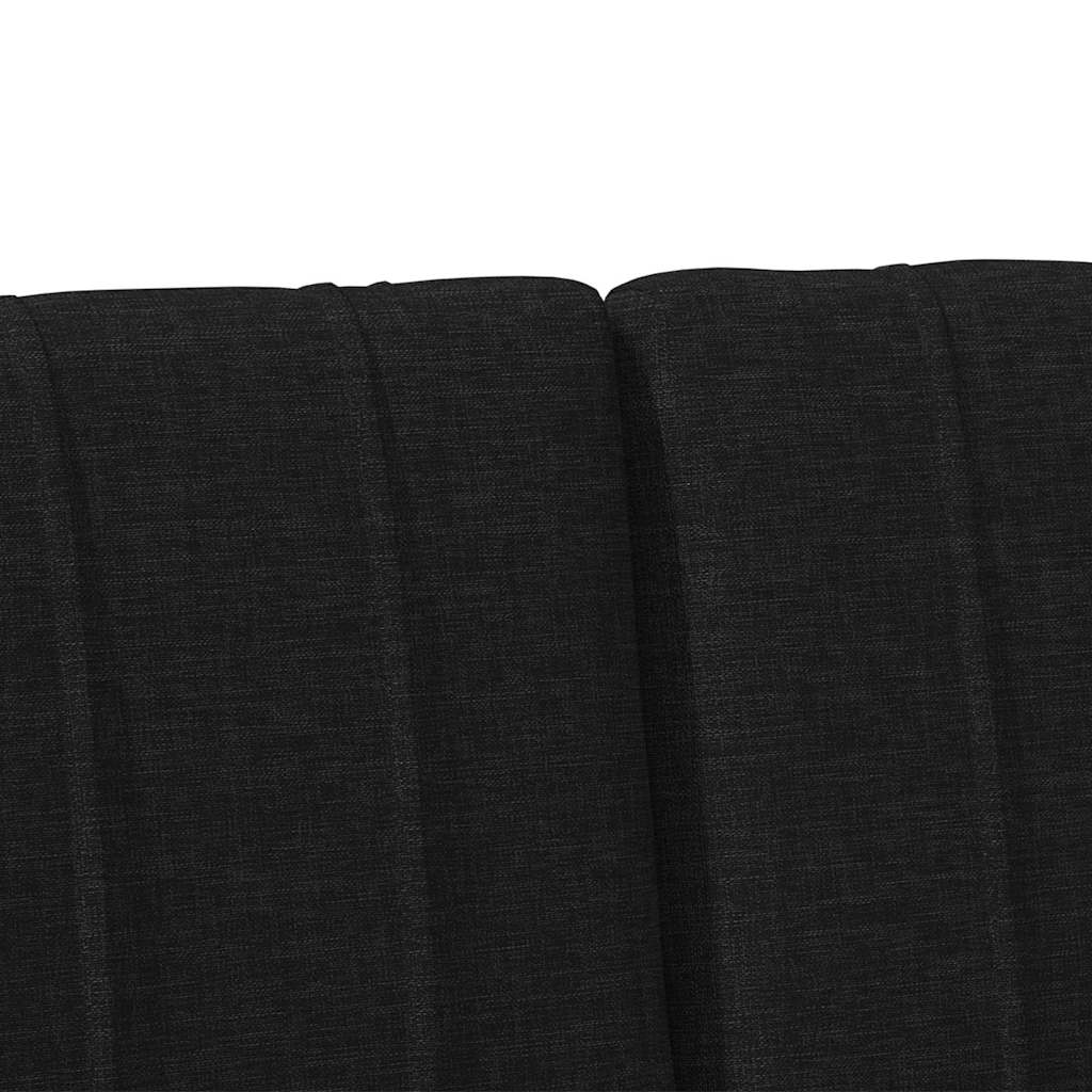 vidaXL Gepolstertes Kopfteil Schwarz 120 cm Massives Kiefernholz