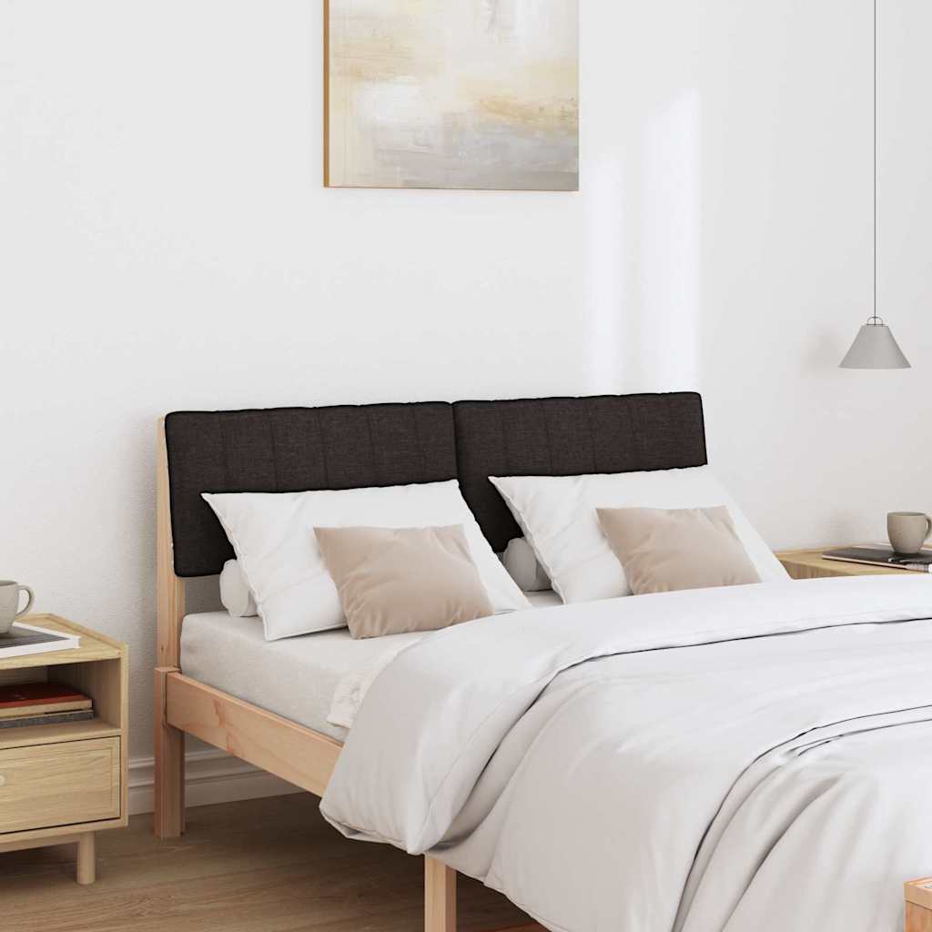 vidaXL Gepolstertes Kopfteil Schwarz 120 cm Massives Kiefernholz