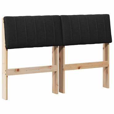 vidaXL Gepolstertes Kopfteil Schwarz 120 cm Massives Kiefernholz