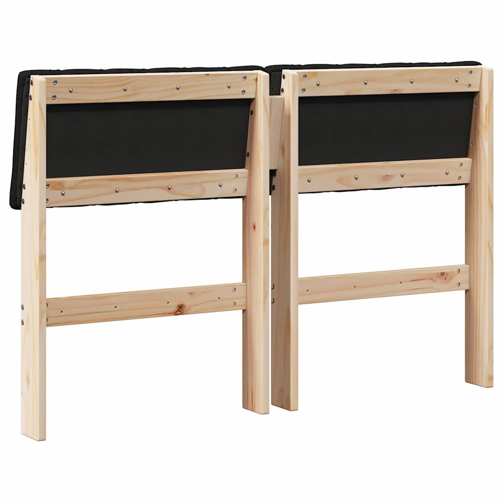 vidaXL Gepolstertes Kopfteil Schwarz 120 cm Massives Kiefernholz