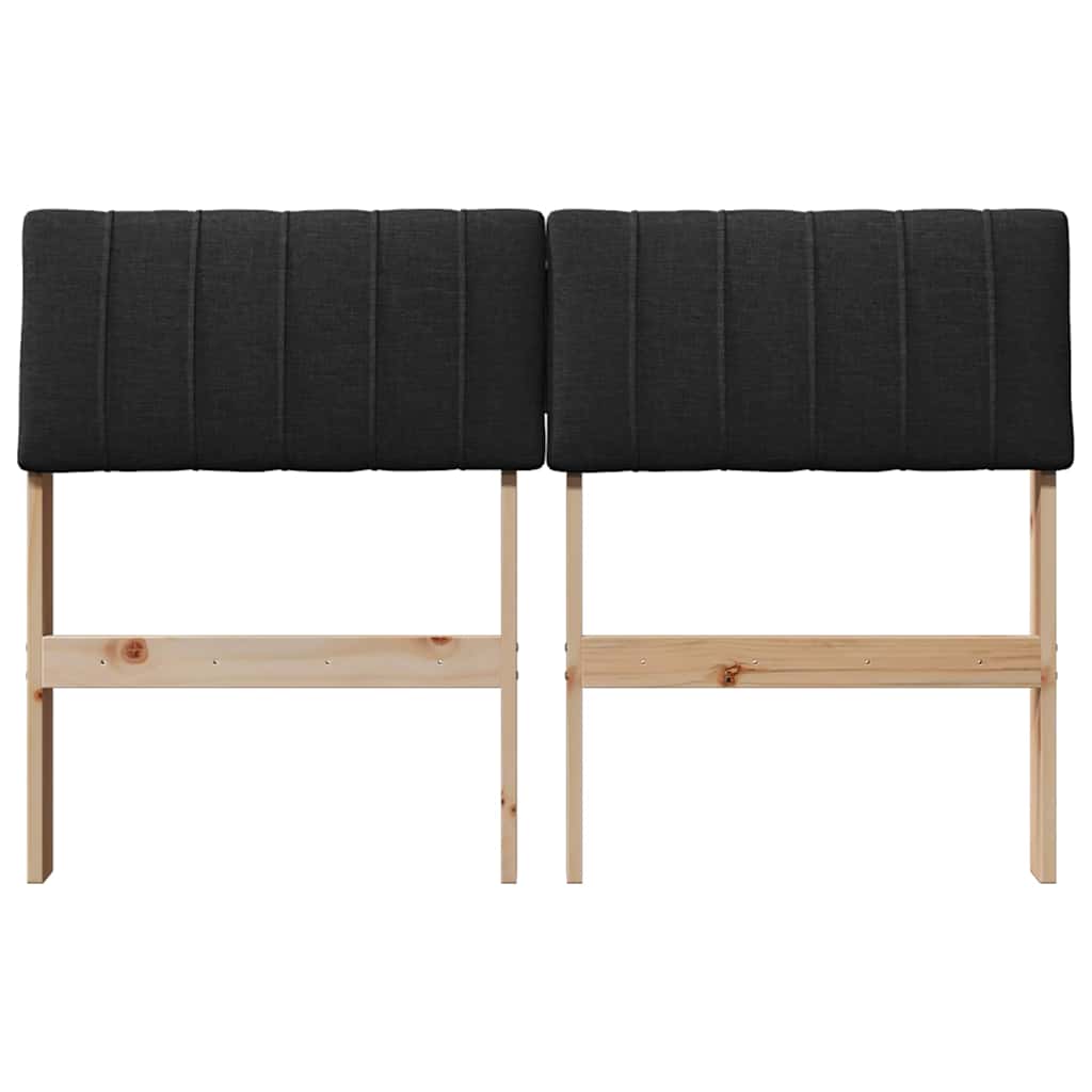 vidaXL Gepolstertes Kopfteil Schwarz 120 cm Massives Kiefernholz