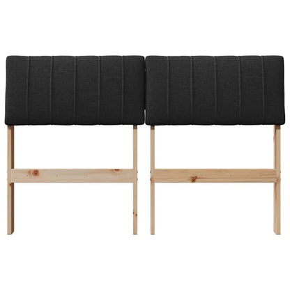 vidaXL Gepolstertes Kopfteil Schwarz 120 cm Massives Kiefernholz