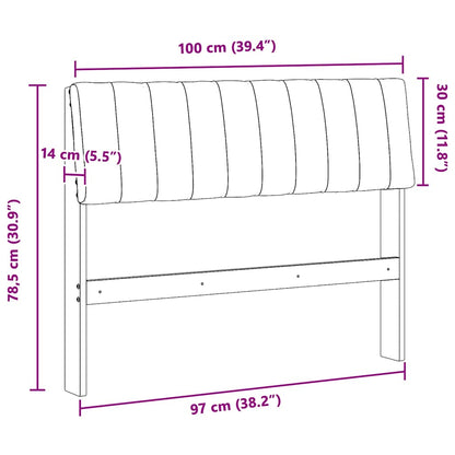 Gepolstertes Kopfteil Schwarz 100 cm Massives Kiefernholz
