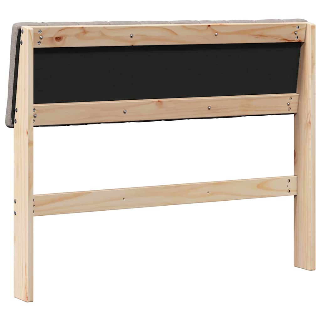vidaXL Gepolstertes Kopfteil Taupe 100 cm Massives Kiefernholz