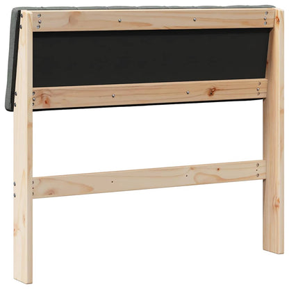 Gepolstertes Kopfteil Dunkelgrau 90 cm Massives Kiefernholz