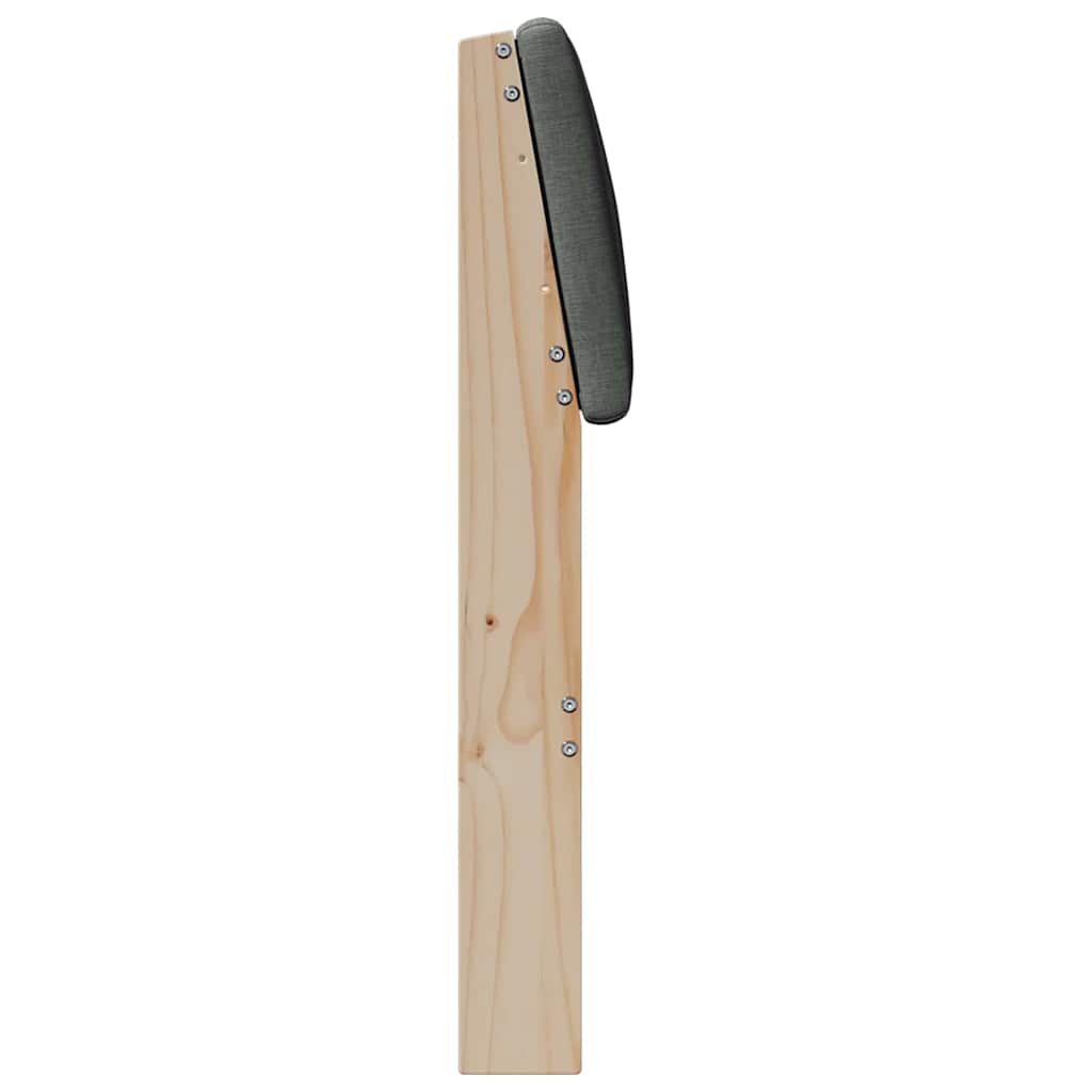Gepolstertes Kopfteil Dunkelgrau 90 cm Massives Kiefernholz