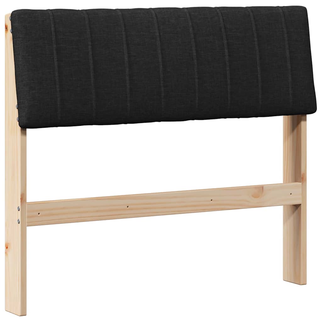 vidaXL Gepolstertes Kopfteil Schwarz 90 cm Massives Kiefernholz