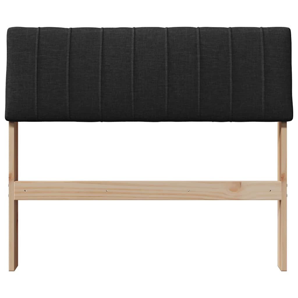 vidaXL Gepolstertes Kopfteil Schwarz 90 cm Massives Kiefernholz