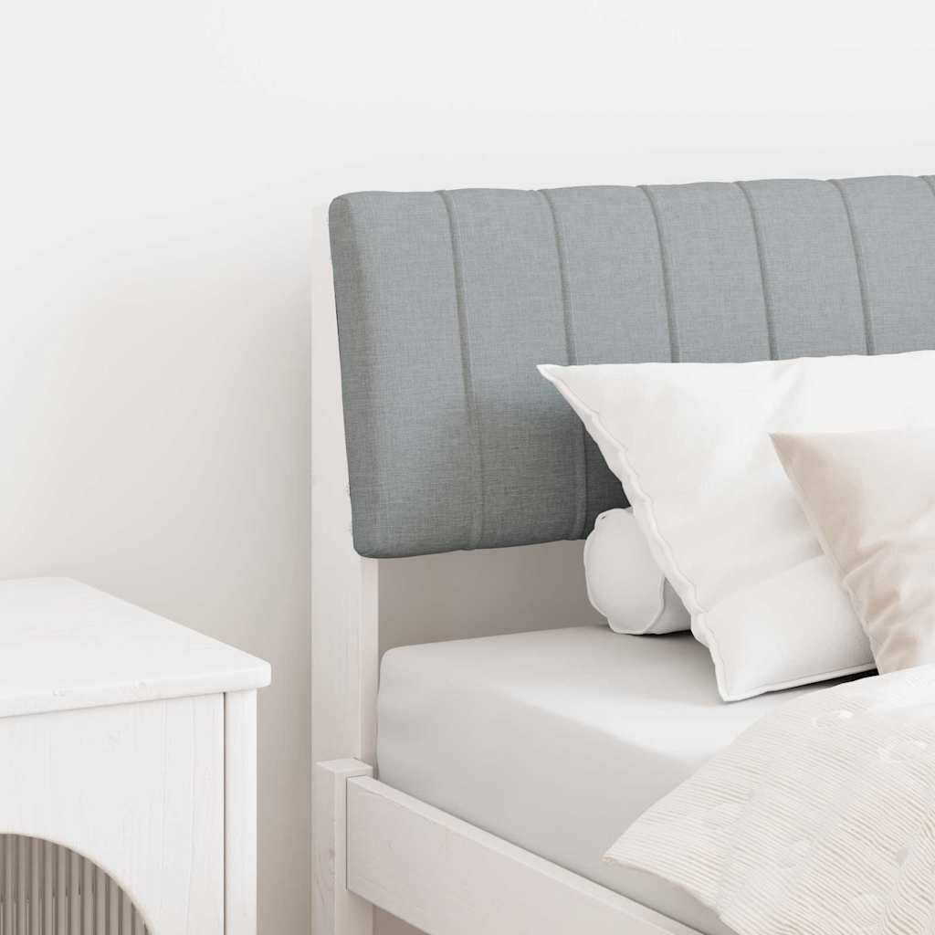 Gepolstertes Kopfteil Hellgrau 90 cm Massives Kiefernholz