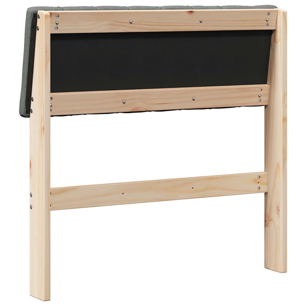 Gepolstertes Kopfteil Dunkelgrau 80 cm Massives Kiefernholz