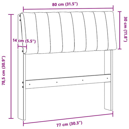 Gepolstertes Kopfteil Dunkelgrau 80 cm Massives Kiefernholz