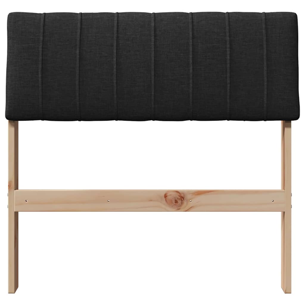 vidaXL Gepolstertes Kopfteil Schwarz 80 cm Massives Kiefernholz