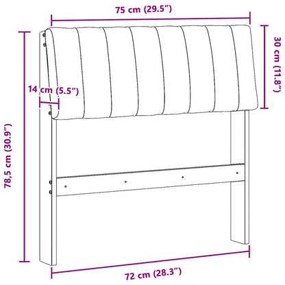 Gepolstertes Kopfteil Hellgrau 75 cm Massives Kiefernholz