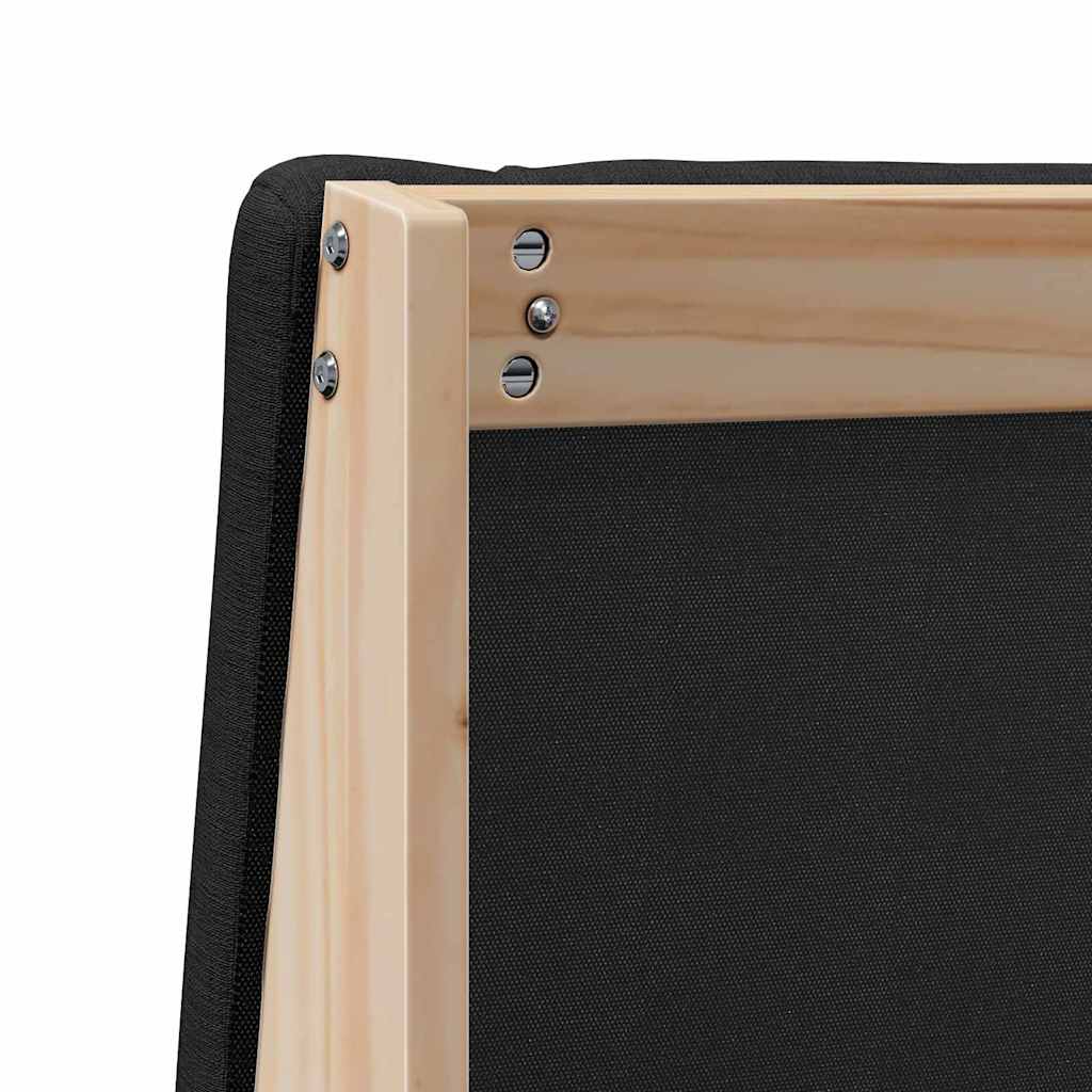 Gepolstertes Kopfteil Schwarz 200 cm Massives Kiefernholz