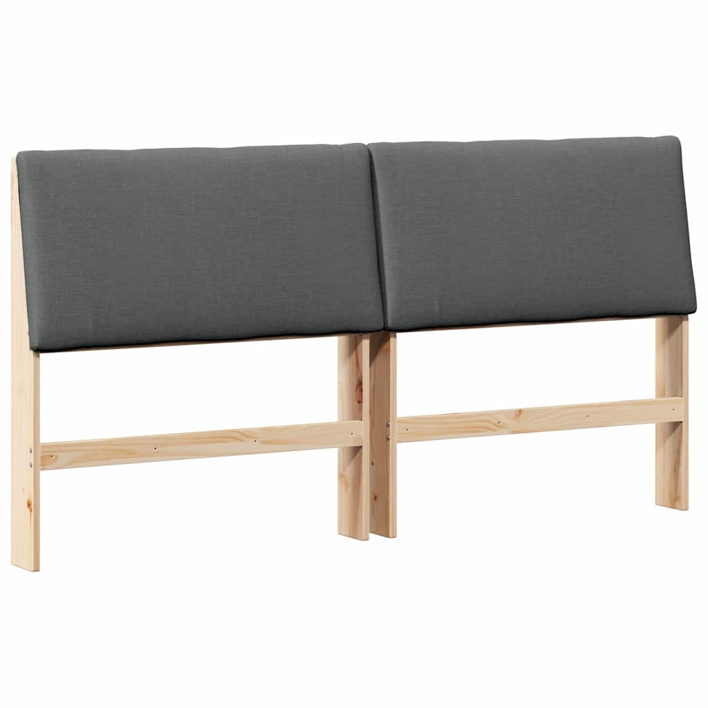 vidaXL Gepolstertes Kopfteil Dunkelgrau 180 cm Massives Kiefernholz