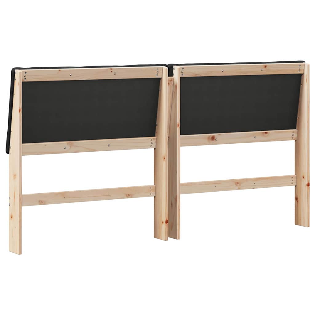 vidaXL Gepolstertes Kopfteil Schwarz 180 cm Massives Kiefernholz
