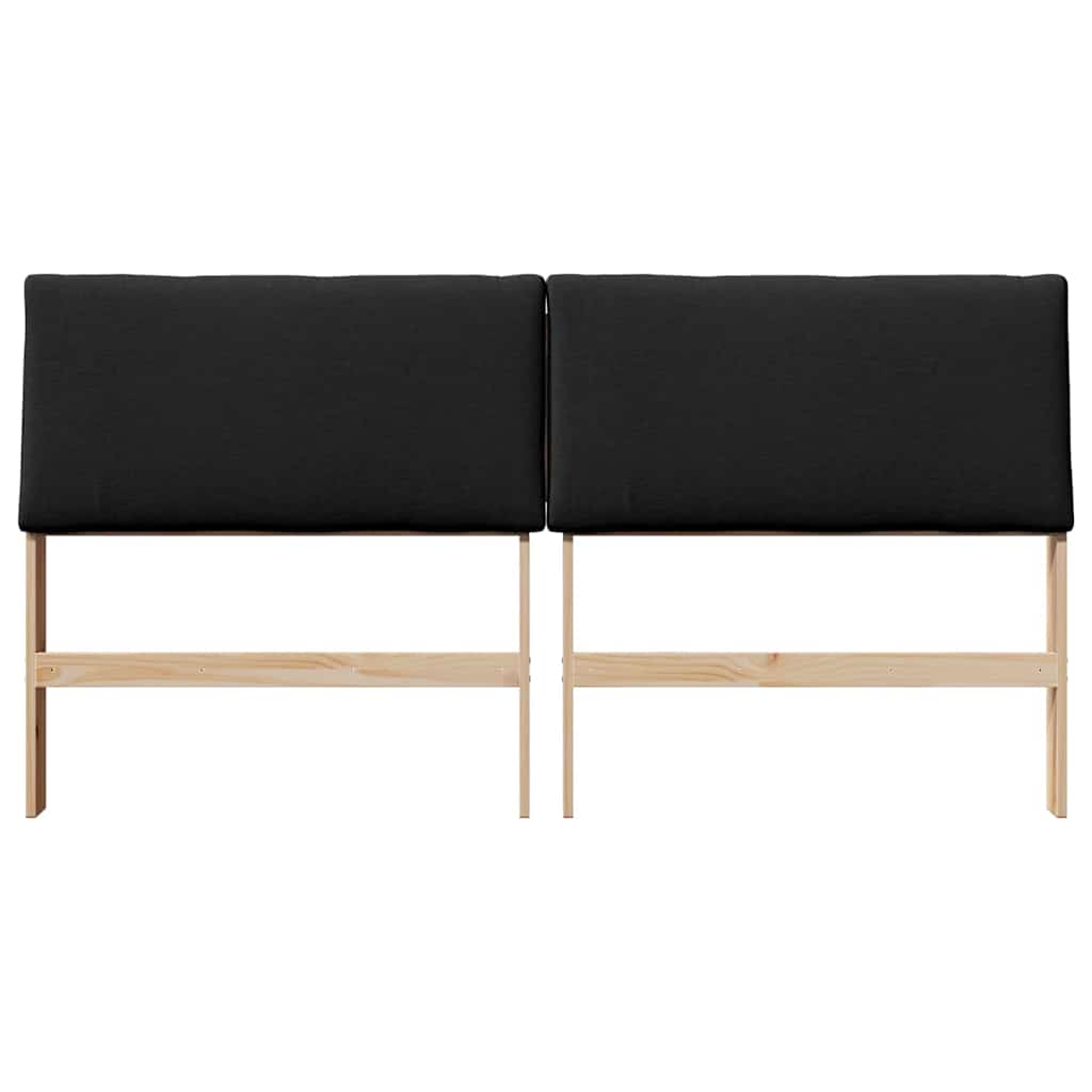 vidaXL Gepolstertes Kopfteil Schwarz 180 cm Massives Kiefernholz