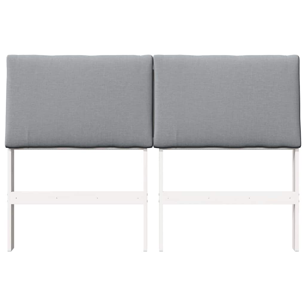 Gepolstertes Kopfteil Hellgrau 160 cm Massives Kiefernholz