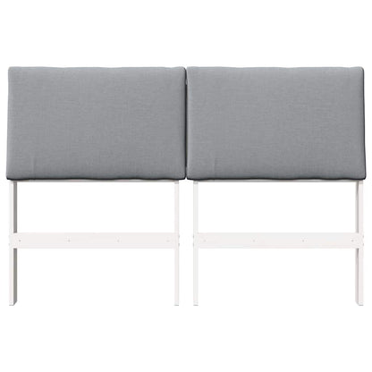 Gepolstertes Kopfteil Hellgrau 160 cm Massives Kiefernholz