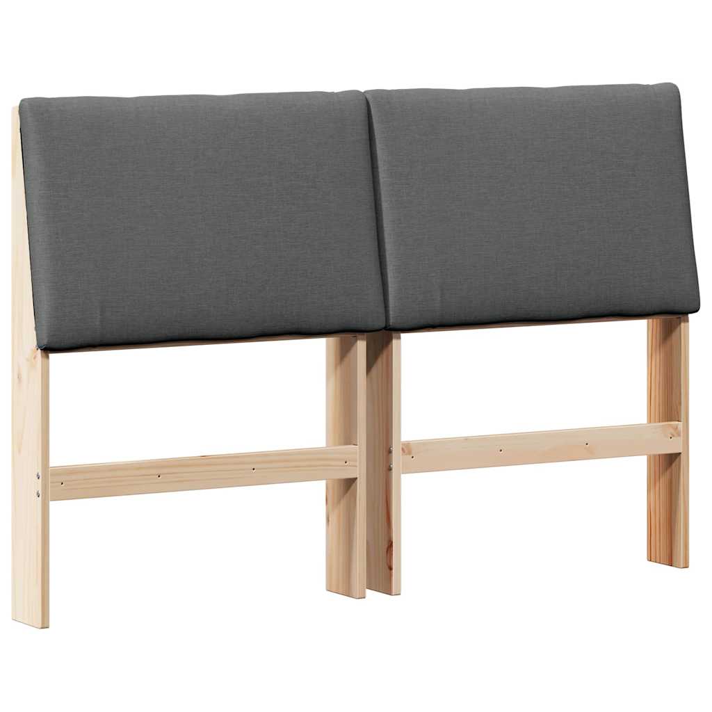 Gepolstertes Kopfteil Dunkelgrau 150 cm Massives Kiefernholz