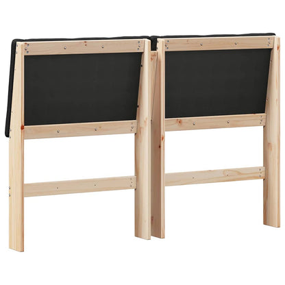 vidaXL Gepolstertes Kopfteil Schwarz 150 cm Massives Kiefernholz
