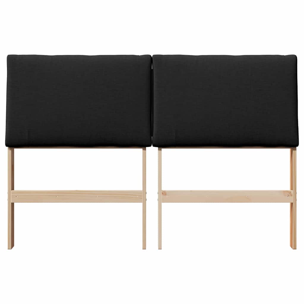 vidaXL Gepolstertes Kopfteil Schwarz 150 cm Massives Kiefernholz