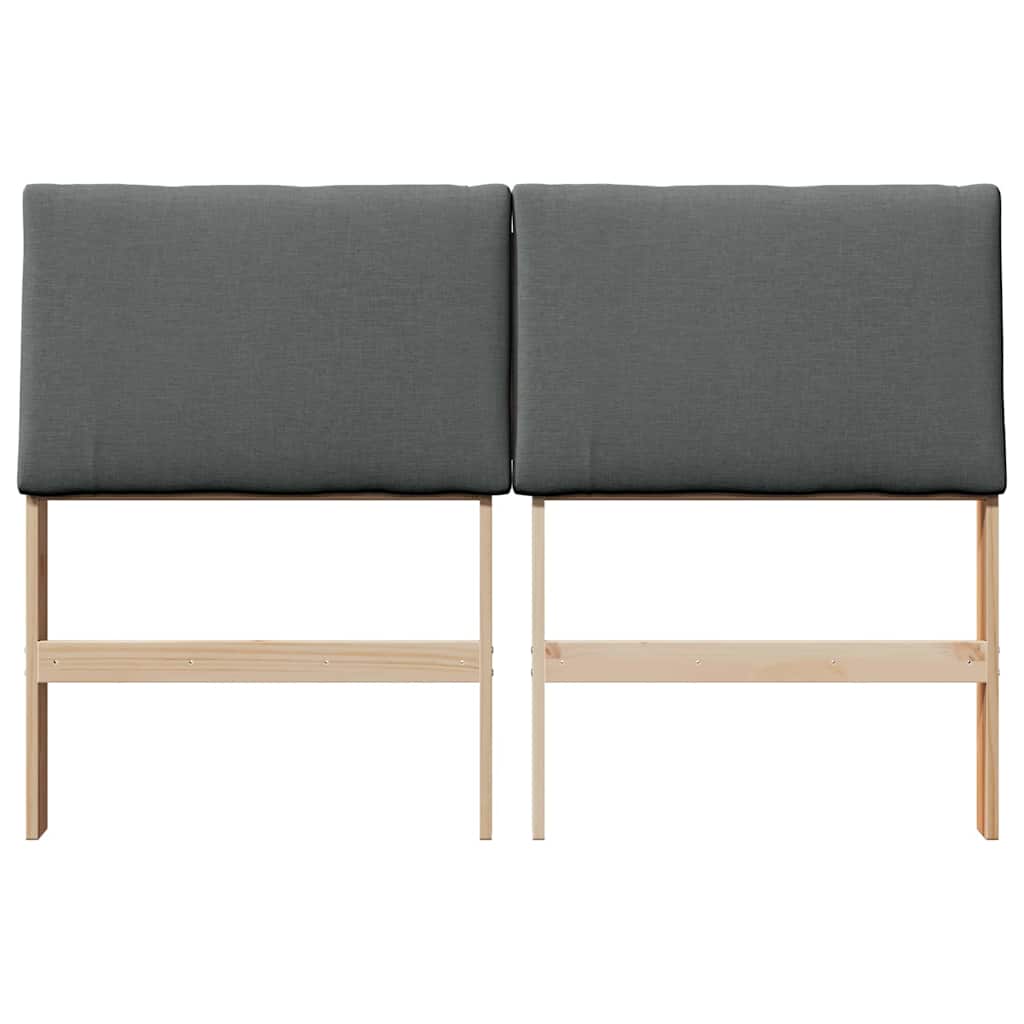 Gepolstertes Kopfteil Dunkelgrau 140 cm Massives Kiefernholz