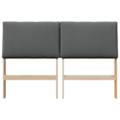 Gepolstertes Kopfteil Dunkelgrau 140 cm Massives Kiefernholz