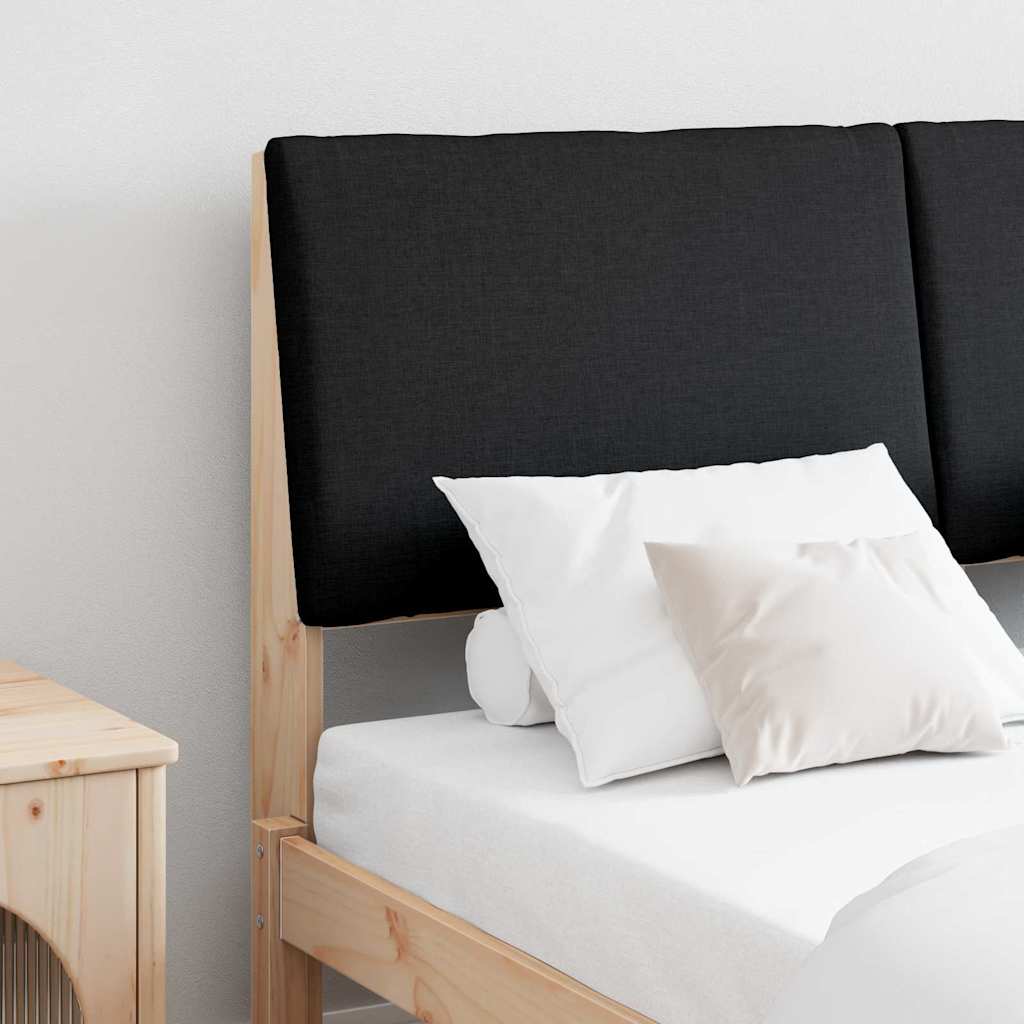 vidaXL Gepolstertes Kopfteil Schwarz 140 cm Massives Kiefernholz