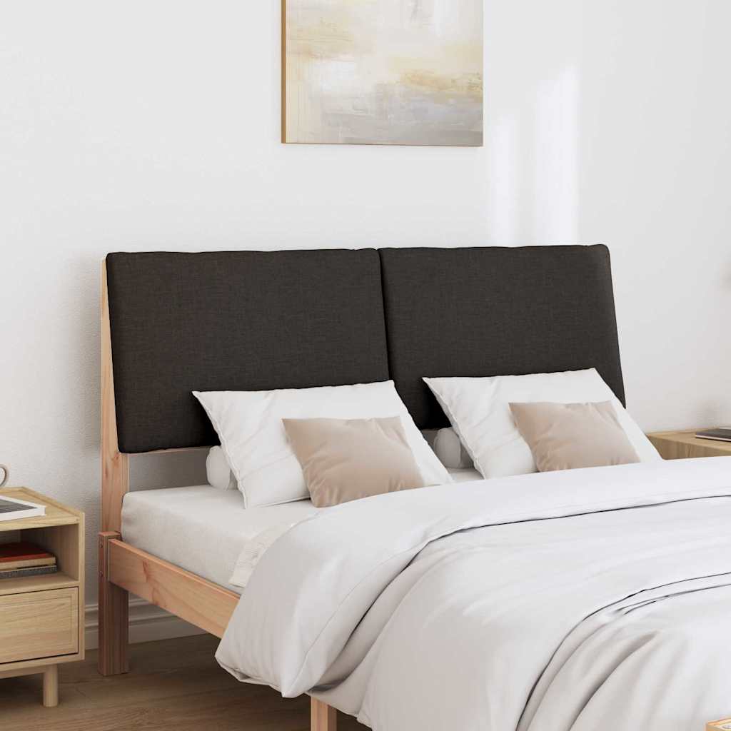 vidaXL Gepolstertes Kopfteil Schwarz 140 cm Massives Kiefernholz