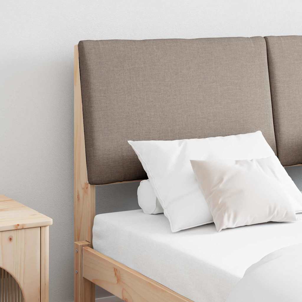 vidaXL Gepolstertes Kopfteil Taupe 140 cm Massives Kiefernholz