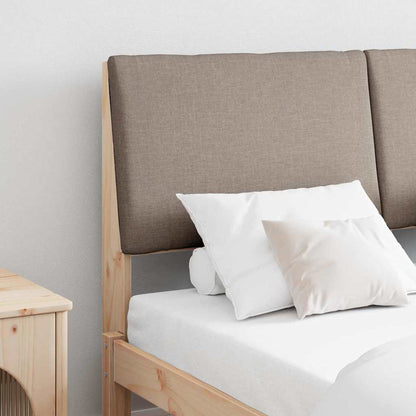 vidaXL Gepolstertes Kopfteil Taupe 140 cm Massives Kiefernholz
