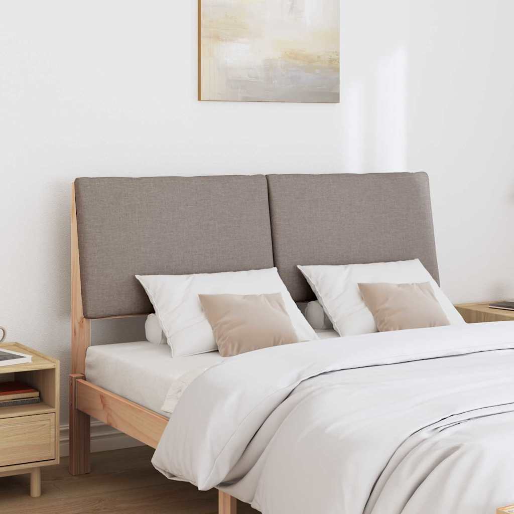 vidaXL Gepolstertes Kopfteil Taupe 140 cm Massives Kiefernholz