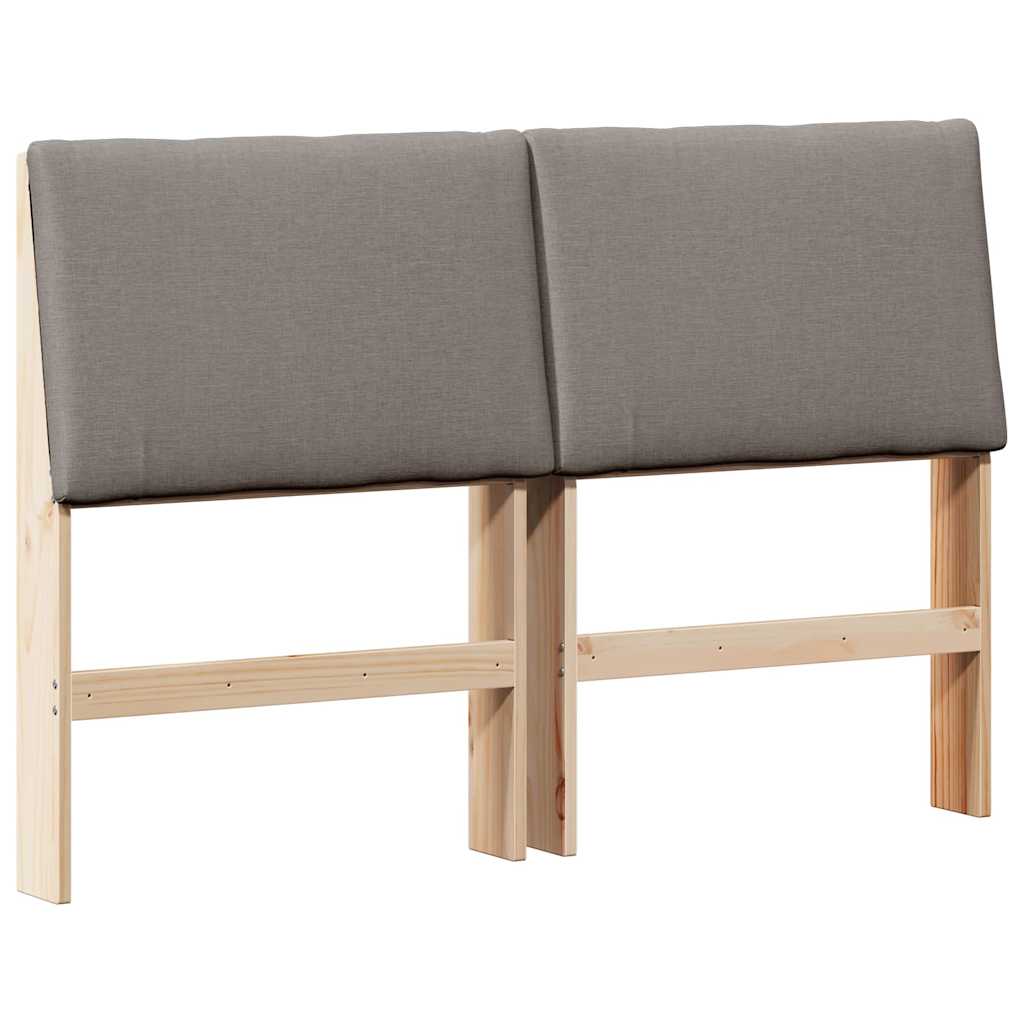 vidaXL Gepolstertes Kopfteil Taupe 140 cm Massives Kiefernholz